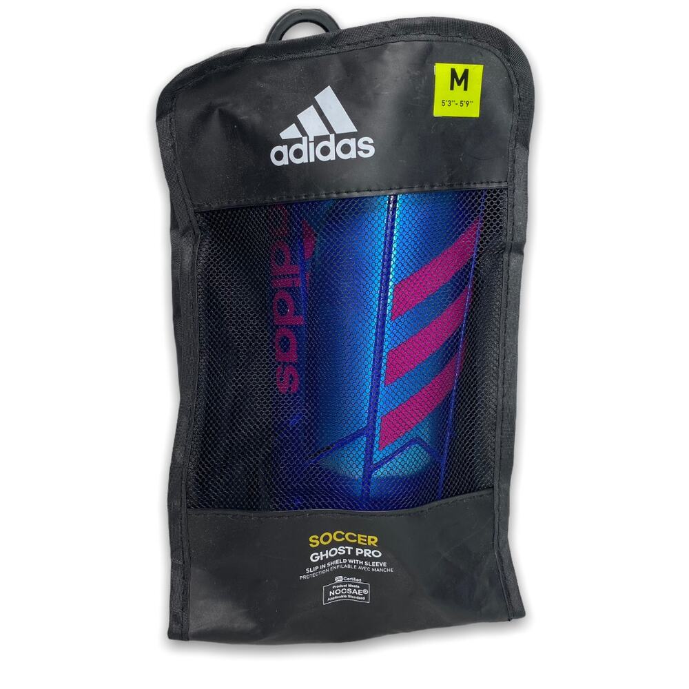 Junior adidas Ghost Pro Soccer slip in shield sleeve protection gear shin guards